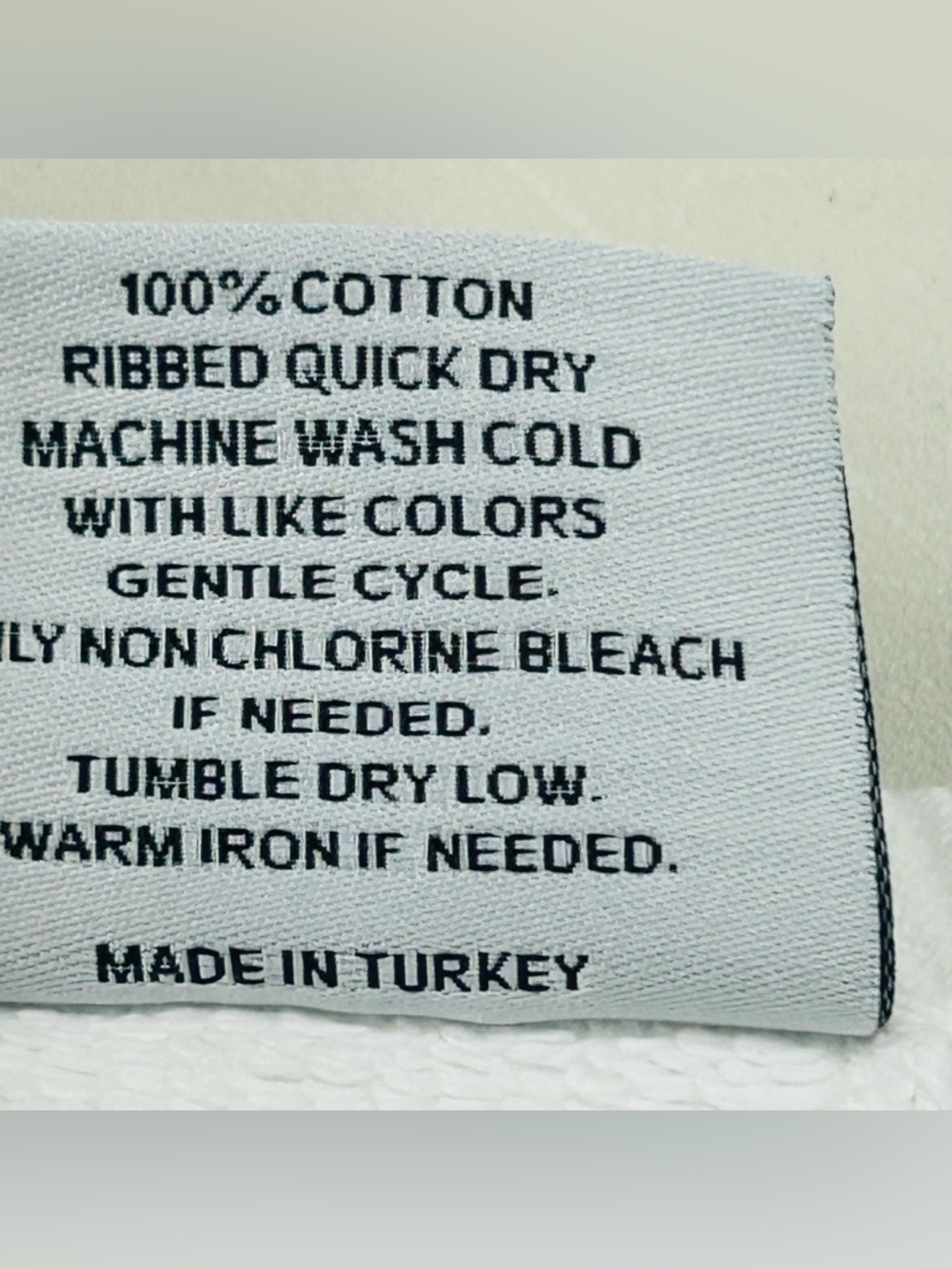 QUINCE Turkish Ribbed Quick Dry Bath Towels White 7566 - Picture 6 of 9